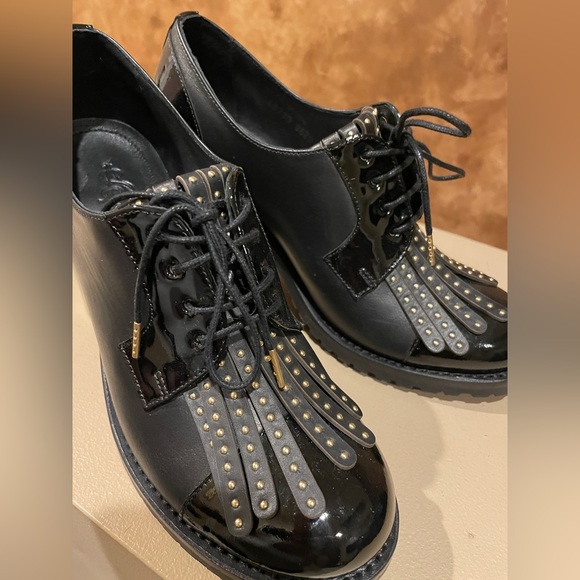 WORN ONCE: Office of Angela Scott, lug, sole, heeled, loafers - Picture 2 of 3